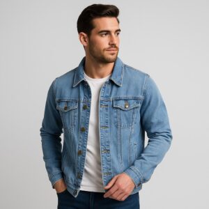 Men's Slim Fit Denim Jacket: Vintage Style Jean Coat