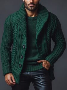 Vintage Lapel Single-breasted Knitted Cardigan