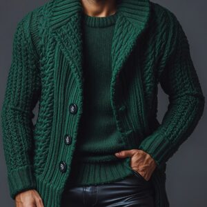 Vintage Lapel Single-breasted Knitted Cardigan